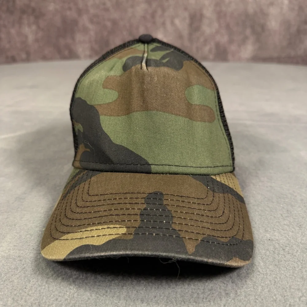 New Era 9FORTY Trucker Hat Mens Camo Black Mesh Snapback Adjustable Cap Camo